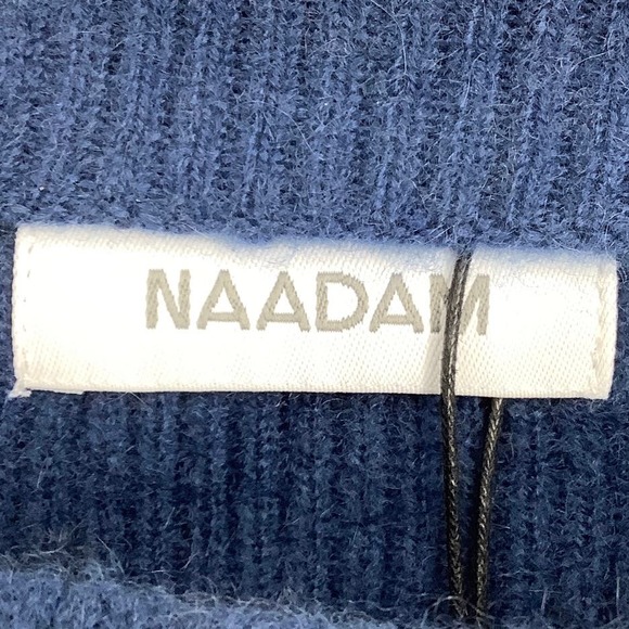 NEW! NAADAM Size Small Cashmere Tunic w/ Pleated Sleeves Slate Blue J7-3 - Picture 3 of 11